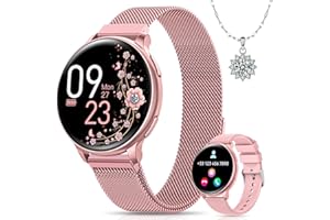 BANLVS Smartwatch Donna, 1.27” Orologio Smartwatch con Chiamata Bluetooth, 110 Modalità Sportive, Ciclo Mestruale, Cardiofrequenzimetro SpO2 e Sonno, IP68 Impermeabile Smartwatch per Android iOS Rosa