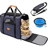 Katzen Transportbox, Tragbare Atmungsaktive Reisetasche für Katze und Kleine Hunde von 15 Pfund, Transporttasche…