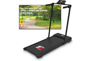 YM Tapis roulant électrique pliable, tapis de course MAXI (42 cm), marque italienne, cadre renforcé, application Kinomap Zwift Bitgym, gain de place, 12 programmes, modèle NEXT 1000 Your Move