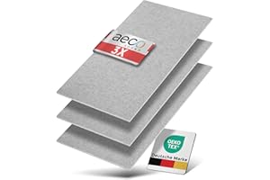 Aeco Sound® - Filcowa Ochrona Ścian | Zestaw 3 Sztuk | Każda 118x59cm | Samoprzylepna | Filcowe Panele Ścienne, Okładziny Ścienne, Izolacja Termiczna i Akustyczna (Szary)