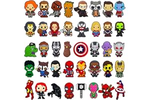 WYRFIN 40PCS Shoe Decoration Charms, Shoe Charms for Marvel for Croc Charms, Cute Durable Water Proof Shoe Decoration, Bracelet Wristband Accessories/Birthday/Party/Gifts for Teens/Cartoon Boys Girls