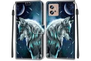 KENHONER for Motorola Moto G32 Case, with [Card Slots] [Kickstand] Premium PU Leather Shockproof Protective Phone Case for Motorola Moto G32