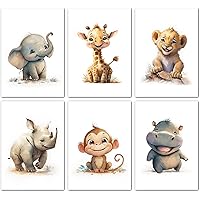 WANDKIND Dschungel Safari Wandbilder Set - 3 A4 Poster Für Kinderzimmer - Handgezeichnete Tier Motive Made In Germany