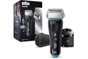 ‎BRAUN Braun Series 8 Rasierer Herren mit 3+1 Scherkopf, Elektrorasierer & Trimmer für Präzision, Reinigungs- & Ladestation, Li-Ionen-Akku 60 min, Wet & Dry, 8385cc, schwarz