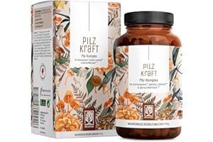 ‎NATURTREU NATURTREU® Pilzkraft 120 Kapseln Pilz Komplex hochdosiert mit Hericium Erinaceus (Lions Mane) Extrakt, Chaga, Reishi Extrakt, Shiitake Extrakt, Beta Glucan, Vitamin B2, B5 & B6