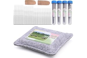 Benlay 82PCS Wolle Filzen Werkzeug Kit, Nadeln Filzen Werkzeuge Mit zum trockenfilzen Set Nadel Filzen Pad 80PCS Nadel Filzen Nadeln Fingercots, 4-Größen Filznadeln Und Dicke Filzpads Passend