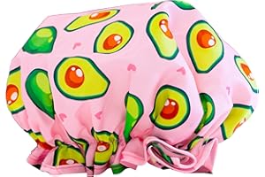 SMUG Shower Cap | Waterproof Shower Cap with Elastic Lining | Three Prints Available | Showers, Cooking, Spa Salon, Sleeping, Makeup | Shower Caps For Women UK Long Hair Short Hair | Avocado