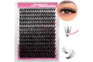 FADLASH Extensión de Pestañas Individuales 280pcs Cluster Lashes 40D 0,07mm D Curl 15-20mm Mixed Prefabricadas Ruso Pestañas DIY