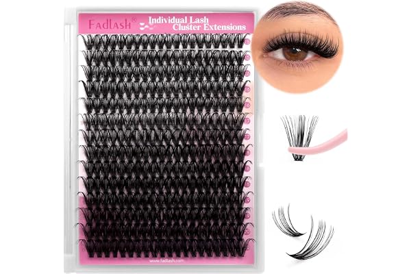 FADLASH 280pcs Faux Cils Bouquet Volume Russe 40D Lash Cluster 0.07mm D Curl Mix 15-20mm DIY Extension Cils Individuels