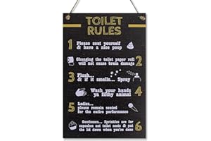 CARISPIBET Reglas del Baño - carteles decorativos para el hogar divertidos y chistosos, placas para decoración de baño accesorio para el hogar de 20 x 30 cm