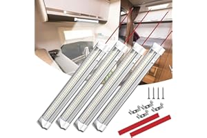 Lamptobe 12V LED Strip Lights, 12V LED Light with ON/Off Switch, 6000K White Campervan Interior Lights for Van Car Auto Camper Bus Caravan Motorhome Boat RV Kitchen Bathroom Cabinet, 4 Pack