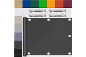 UFAMILUK tenda a vela Impermeabile Rettangolare Traspirante protezione solare Varie Dimensioni con Corde telo parasole giardino esterno terrazza gazebo cortile feste 0.6x2m Antracite