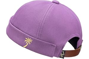 CLAPE Docker Cap Bonnet Docker Casquette sans Visiere Réglable Unisexe Coton Rolled Cuff Brimless Cap Casquette sans Bord