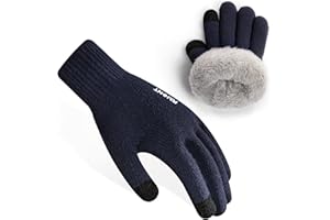 Rahhint Unisex Kinder Handschuhe Winter für Jungen Mädchen Thermohandschuhe Touchscreen Winterhandschuhe Warme Wollstrickhandschuhe mit Fleecefutter 3-15 Jahre