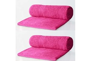 Bentley Priory Linens Hand Towels (2 PACK) for Bathroom Supreme Range 500GSM Super Soft Cotton Pack of 2 Absorbent and Quick Dry Hand Towels Set 50 x 85cm (BRIGHT PINK)