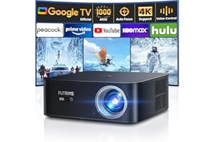 PUTRIMS Proyector 1080P Full HD Nativo Soporte 4K, GTV Integrado, con Enfoque Automático y Corrección Trapezoidal Automática, WiFi 6 Bluetooth 5.2, Zoom 100%-50% Videoproyector Full HD para Uso Doméstico