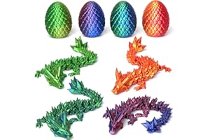 DUOCIYUAN 4er Set 3D Gedrucktes Drachenei, Überraschungs Drachenei mit Drache Geheimnisvolle Drachen Spielzeug für Erwachsene Kinder 3D Drache im Ei für Easter Weihnachtstag Schreibtisch Dekoration(B)