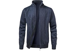 MeiLayM Uomo Autunno Inverno Cardigans Cerniera Intera Giacca Maglione Maglia Manica Lunga Cardigan Cappotto Invernale Foderato in Pile Caldo Maglione Cardigan Felpa Camicia Felpa