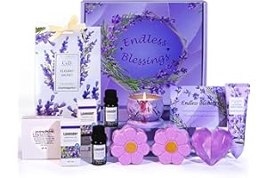 KARESTCORP Christmas Bath Bombs Gifts for Women,Pamper Birthday Gifts for Her, Lavendar Relaxation Spa Hamper Ladies Self Care Package, Wellbeing Get Well Soon Gifts Set for Mum, Valentines Anniversary Present