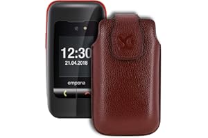 Suncase Original Leather Mobile Phone Case for Emporia One Full Grain Brown