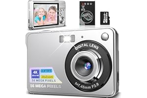 FAYIBUY 56MP 4K HD Macchina Fotografica Digitale Fotocamera Compatte Ricaricabile Zoom Digitale 20X Schermo da 2,7 Pollici Macchina Digitale Compatta con Scheda da 32GB per Bambini, Studenti,Principianti
