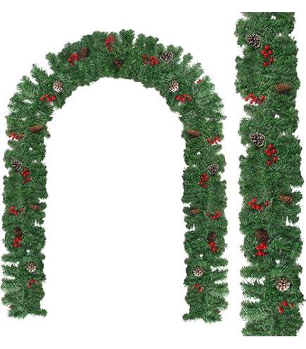 2 Guirlandes De Sapin Artificiel Vert - 5.5 Mètres Chacune, Pour Décorer Escaliers, Portes, Cheminées (intérieur/extérieur)