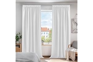 Deconovo Cortina Opaca de Salón Moderna Aislante Luz Dormitorio Juvenvil con Bolsillos 1 Par 140 x 245 cm Gris Perla