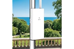 WONLINK Punto de Acceso Inalámbrico, Repetidor WiFi para Exteriores, Amplificador WiFi de AC1200 Doble Banda con 2 Puertos Gigabit Ethernet, Compatible con los Modos Repetidor/Ap/Router, IP66