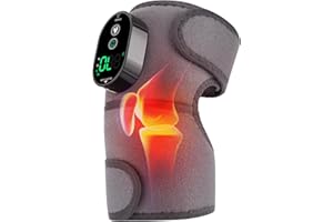 AFDEAL Genouillère chauffante, sans fil, rechargeable, avec 6 niveaux de chauffage, 4 minuteries, genouillères chauffantes 3 en 1, pour épaules, coudes, genoux, individuelles, gris