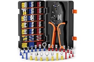 SOMELINE® Insulated Wire Terminal Crimping Tools Kit, Crimping Tool Set with 21Sizes Wire Crimps Terminal, Crimping Cable lugs Set, Butt Plugs Terminal for 0.34-6mm²(AWG 22-10) Electrical Wire