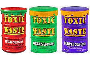 CANDY DYNAMICS Toxic Waste Mix | Red Sour Candy | Purple Sour Candy | Green Sour Candy | 3x42g