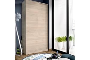 Dmora - Guardaroba 2 ante Kilimangiaro, Mobile appendiabiti per camera da letto, Armadio multiuso, 100x50h204 cm, Rovere