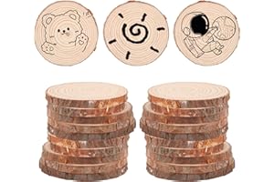 ‎APACALI APACALI 100 Stück Holzscheiben, 5-6cm Baumscheiben mit Rinde, Holzscheiben Zum Basteln Ohne Loch, Rund Holz Log Scheiben, Unvollendete Holzkreise für DIY, Hochzeit, Mittelstücke Weihnachten Dekoration