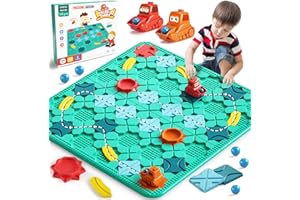 XUNIVERS Giocattoli per Bambini STEM Labirinto Giochi da Tavolo,57 x 57cm Logico Giochi di Società Puzzles,Labirinto di Costruzioni stradali,Regali di Compleanno Educativo per Ragazzi Ragazze 4-8 Anni