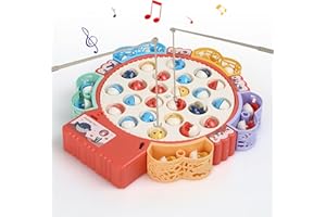 SK MISS Fishing Game, Magnetic Fishing Games for Kids, Electric Fish Toys for Children 3+ Year Olds, Educational Toddler Toys Christmas Birthday for Girls Boys