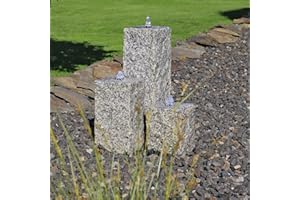 CLGarden Granit Springbrunnen SB2 3 teiliger Säulenbrunnen Steinbrunnen Wasserspiel Gartenbrunnen