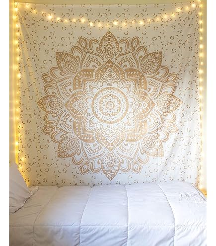 Lot De 5 Tentures Murales / Couvertures Indiennes – Mandala éléphant Bleu (85x55 Pouces)