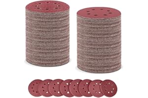 Goysen 210 Pcs 125 mm Sanding Discs, 5 Inch 8 Hole Hook and Loop Sanding Pads for Random Orbital Sander, 30 x 40 60 80 120 180, 20 x 240 320 400 (Mixed Grit)