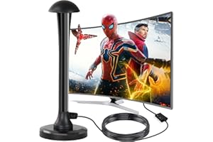 FADISH TV Aerial - Indoor TV Aerial for Smart TV, Digital TV Aerial Indoor for Freeview- TV Antenna Indoor for Digital Freeview High Gain with Amplifier Signal Booster