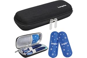 BOMKEE Insulin Pen Tasche, Insulin Kühltasche Medikamententasche für Unterwegs Diabetes Tasche für Insulin Pen, Glukose Meter mit 2 Kühlakkus