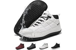 Wizshoe Scarpe Barefoot Donna Uomo Impermeabili Autunno Inverno Stivali Barefoot con Dita Larghe Barefoot Shoes Waterproof Stivaletti Camminare con Fodera Calda Comode Scarpe Sneakers Unisex 37-47EU