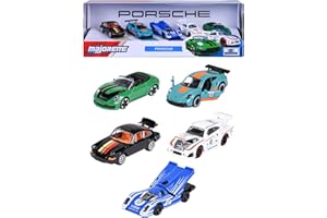 Majorette - Porsche 5 Pièces Giftpack - 2 Modèles Exclusifs - Véhicules à Roues Libres - Reproduction Originale à l'Echelle 1/64ème - Fonctions de Jeu - A Partir de 3 Ans