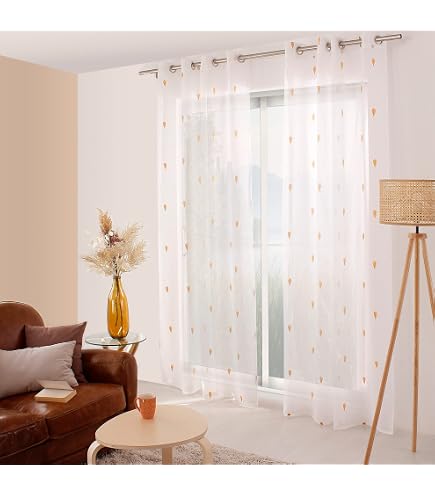 Rideaux En Tulle Brodé Amidoudou - Motif Fleur Dorée 3D, 167x245 Cm, Pour Salon Ou Mariage - 10