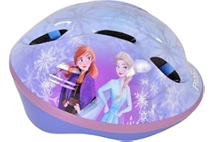 VOLARE Disney Frozen Kids Bike Helmet - 52-56cm, Dial Adjustable Toddler Helmet for Girls with Ventilation, Extra Lightweight - Officially Licensed Disney Frozen Design for Cycling Safety - Blue