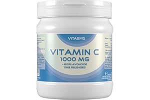 ‎VITASYG Vitasyg Vitamin C 1000mg - 500 Tabletten - + Citrus Bioflavonoide + Hagebutte - Time Released - Vegan
