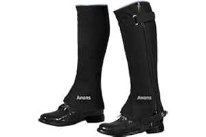AWANS Horse Riding Half Chaps Gaiters Equestrian/New Unisex/Washable Amara Leather Horse Riding Gaitors Black
