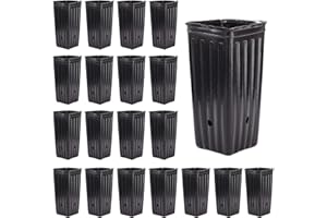 KNONAP 20 macetas de plástico para vivero, macetas altas para plantas de jardín para interiores y exteriores con agujeros de drenaje, contenedor de flores