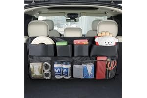 VEHIRIE Car Boot Organiser, Car Storage Back Seat Protectors Bags with 8 Pockets, Foldable Boot Tidy for SUV Truck Van