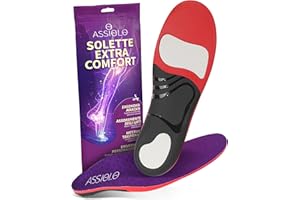 ASSIOLO Solette Scarpe Extra Comfort Multiuso con Supporto Arco Plantare - Solette Ortopediche in Gel Ammortizzante per gli Urti - Soletta Scarpe Uomo e Donna Ritagliabili Taglia 42-44