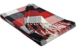 ‎STTS INTERNATIONAL STTS International Decke sehr weiches Plaid Wohndecke Kuscheldecke Tagesdecke in versch. Farben Palmera (Rot-Schwarz(K))